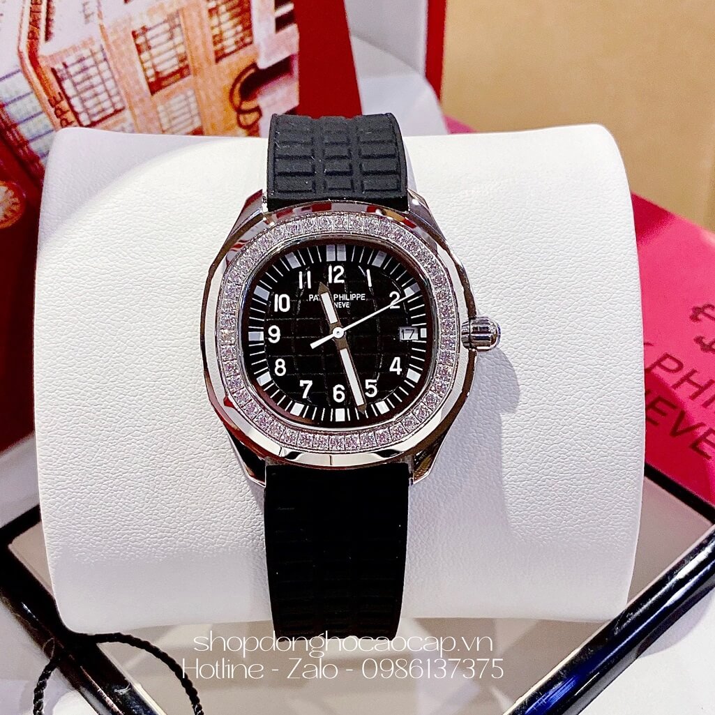 Đồng Hồ Patek Philippe Nữ Dây Silicon Màu Đen 35mm