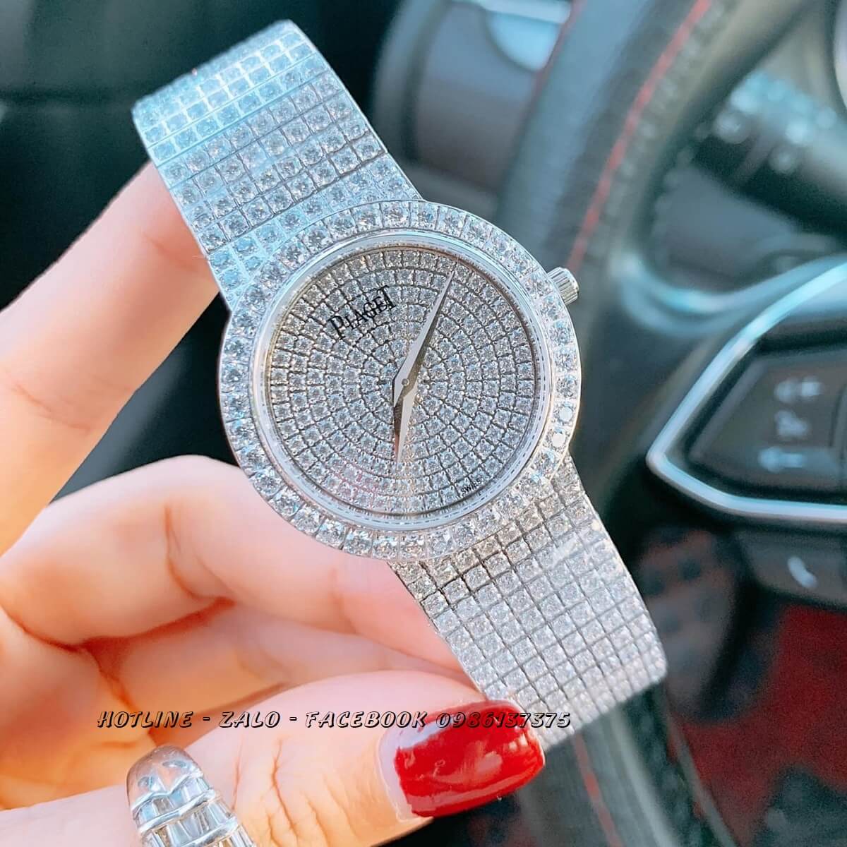 Đồng Hồ Piaget Nữ Đính Đá Silver Mặt Tròn 38mm - 34mm - 28mm