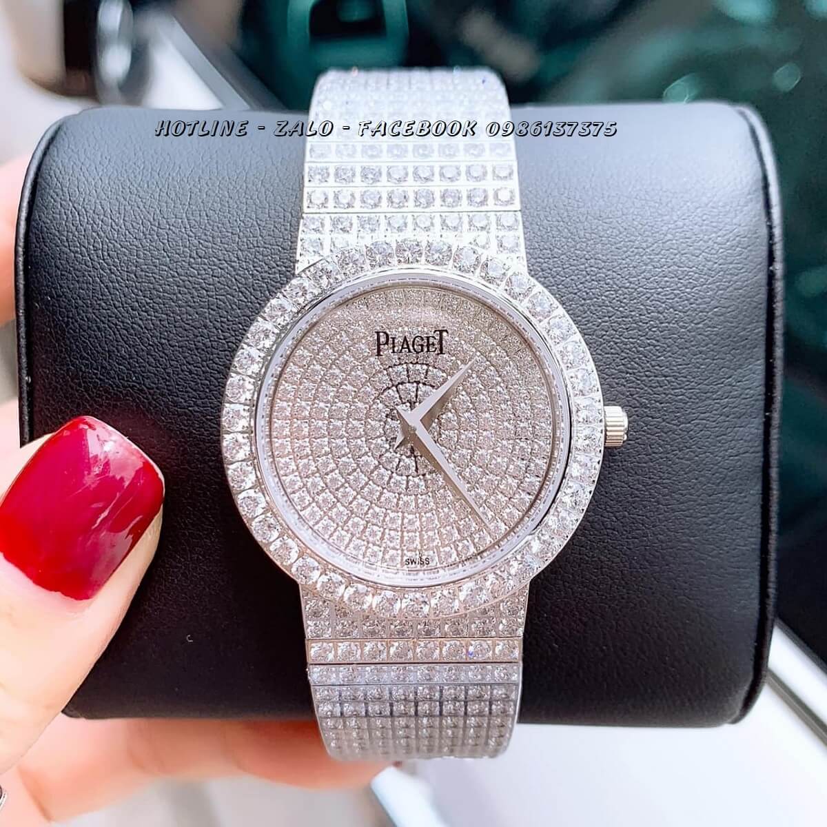 Đồng Hồ Piaget Nữ Đính Đá Silver Mặt Tròn 38mm - 34mm - 28mm