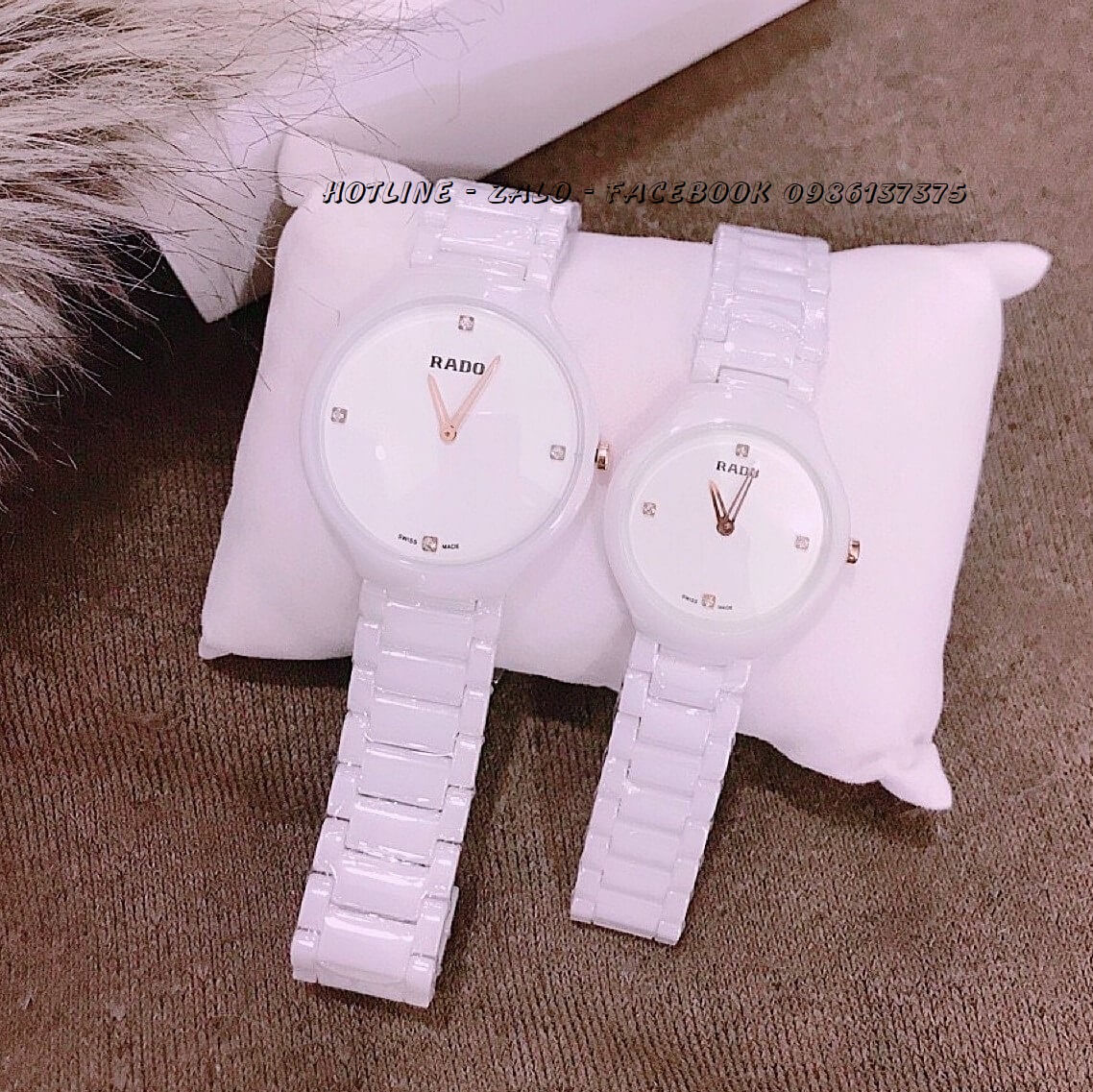 Đồng Hồ Rado Nữ Đá Ceramic Trắng Cao Cấp RD01