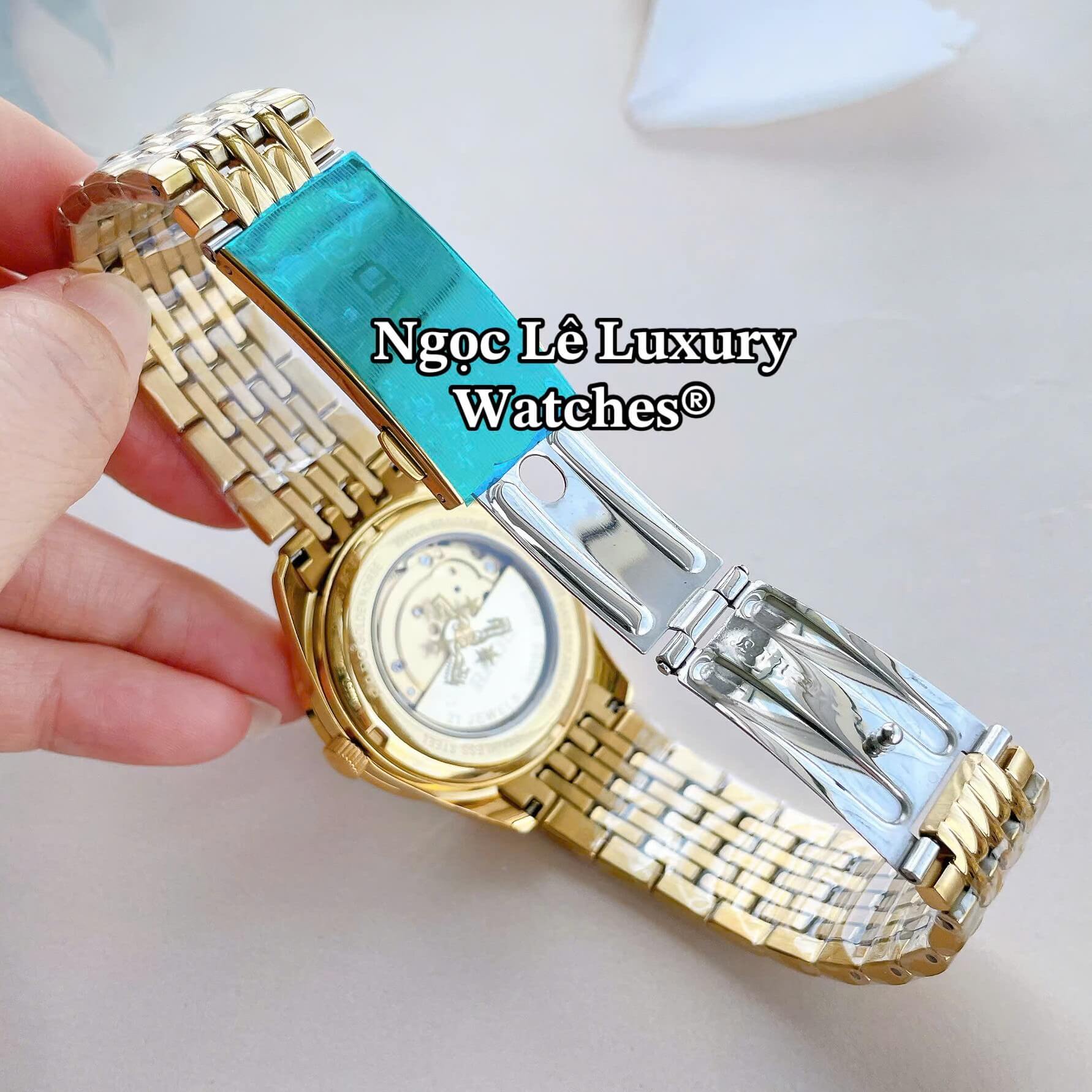 Đồng Hồ Nam Rado Golden Horse Automatic Cao Cấp Dây Vàng Mặt Trắng Size 40mm - Sapphire