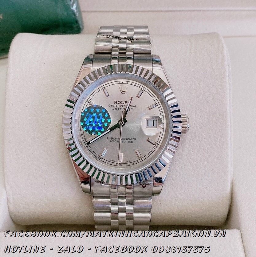 Đồng Hồ Nam Rolex Oyster Datejust Automatic Bạc Mặt 41mm