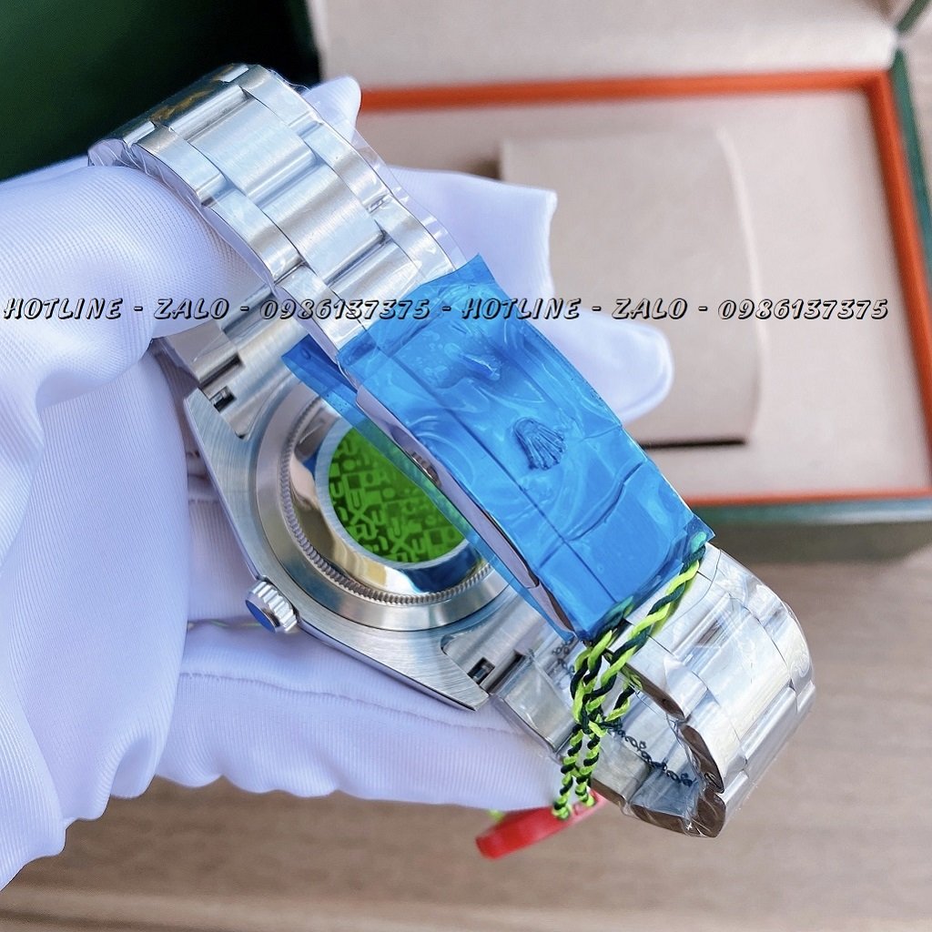 Đồng Hồ Rolex Cặp Automatic Dây Bạc Mặt Đen 36mm-32mm