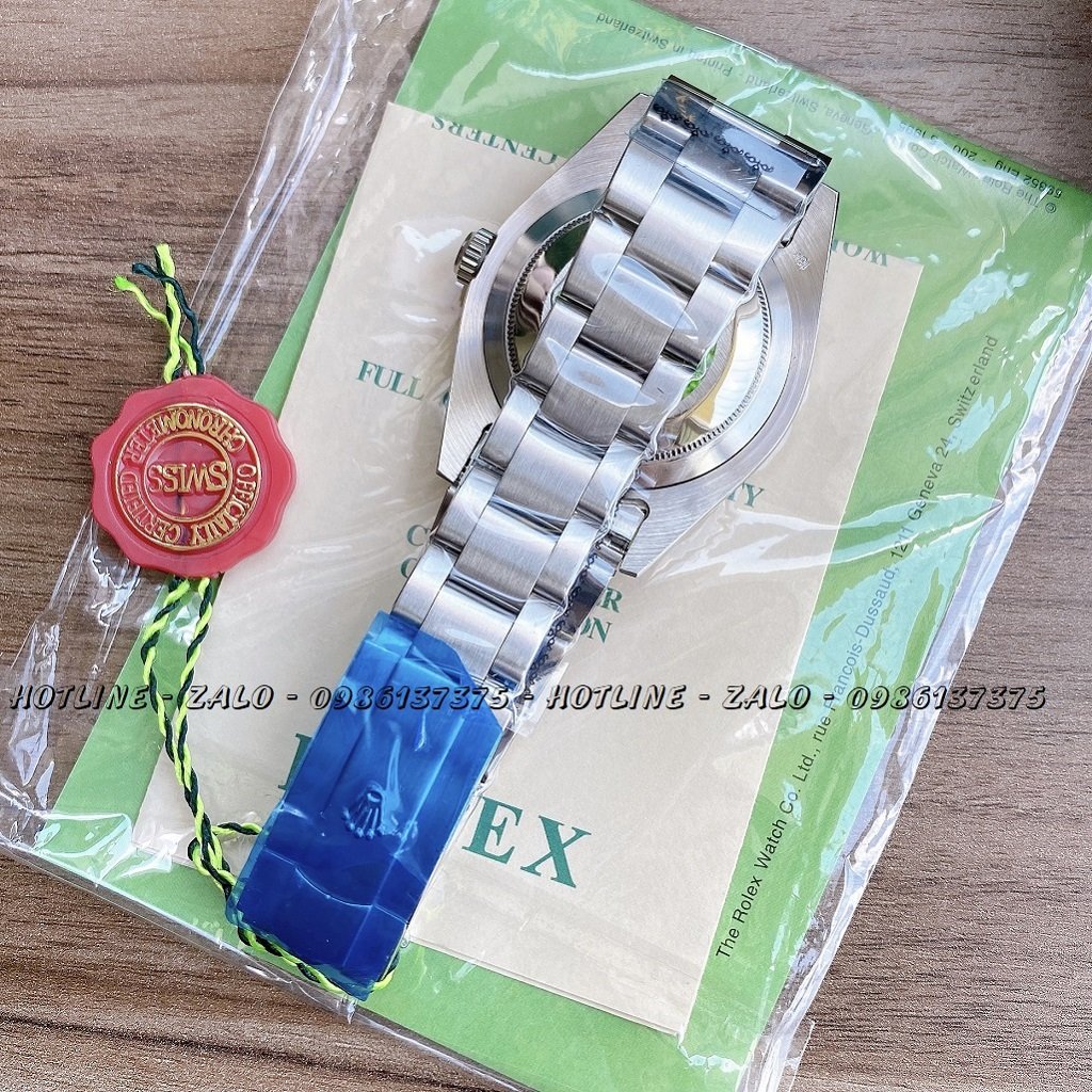 Đồng Hồ Rolex Cặp Automatic Dây Bạc Mặt Đen 36mm-32mm