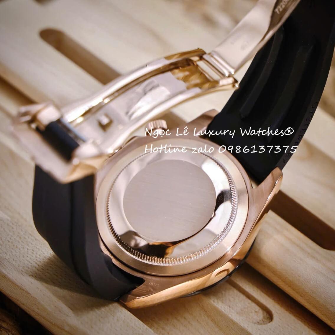 Đồng Hồ Rolex Cosmograph Daytona Automatic Dây Cao Su Đen Mặt Đen Rose Size 40mm