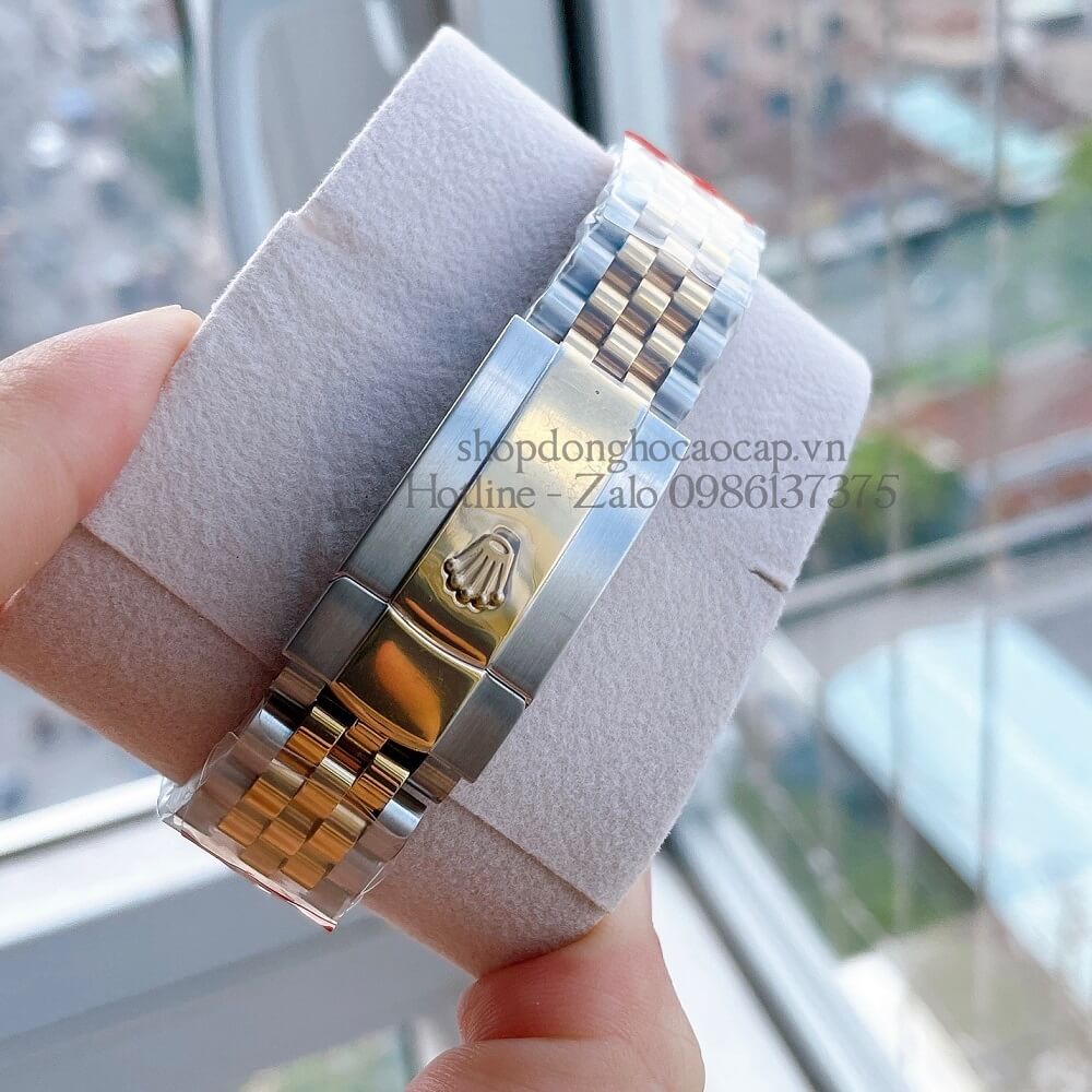 Đồng Hồ Rolex Date Just Siêu Cấp Nam Máy Tự Động Thụy Sĩ Dây Demi Mặt Trắng 41mm 