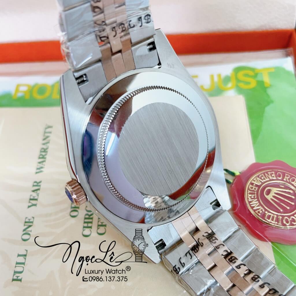 Đồng Hồ Rolex Datejust Automatic Nam Dây Kim Loại Demi Vàng Hồng Mặt Nâu 41mm