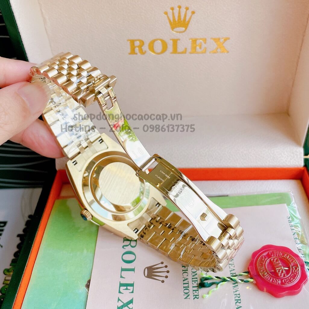 Đồng Hồ Rolex Datejust Cơ Tự Động Nam Màu Vàng Mặt Đen 41mm