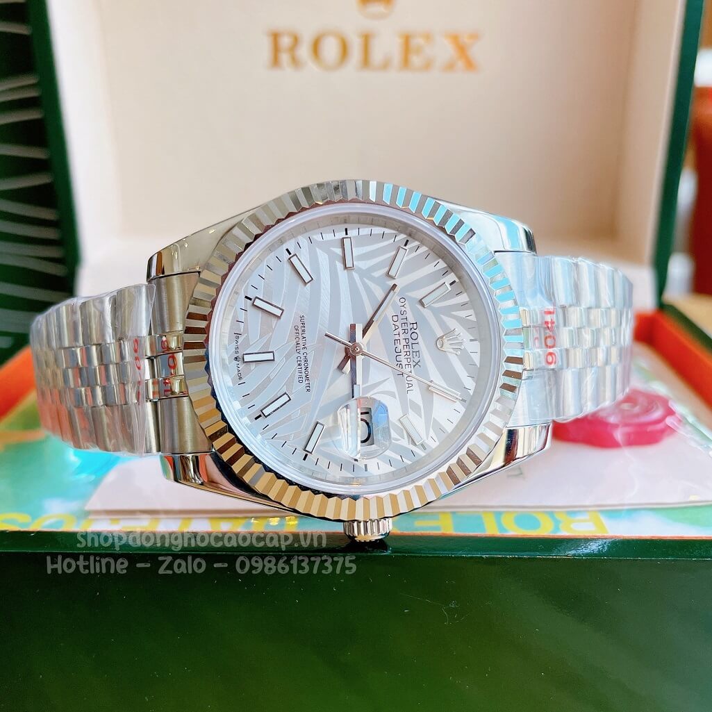 Đồng Hồ Rolex Datejust Cơ Tự Động Nam Dây Thép Silver Phản Quang 41mm