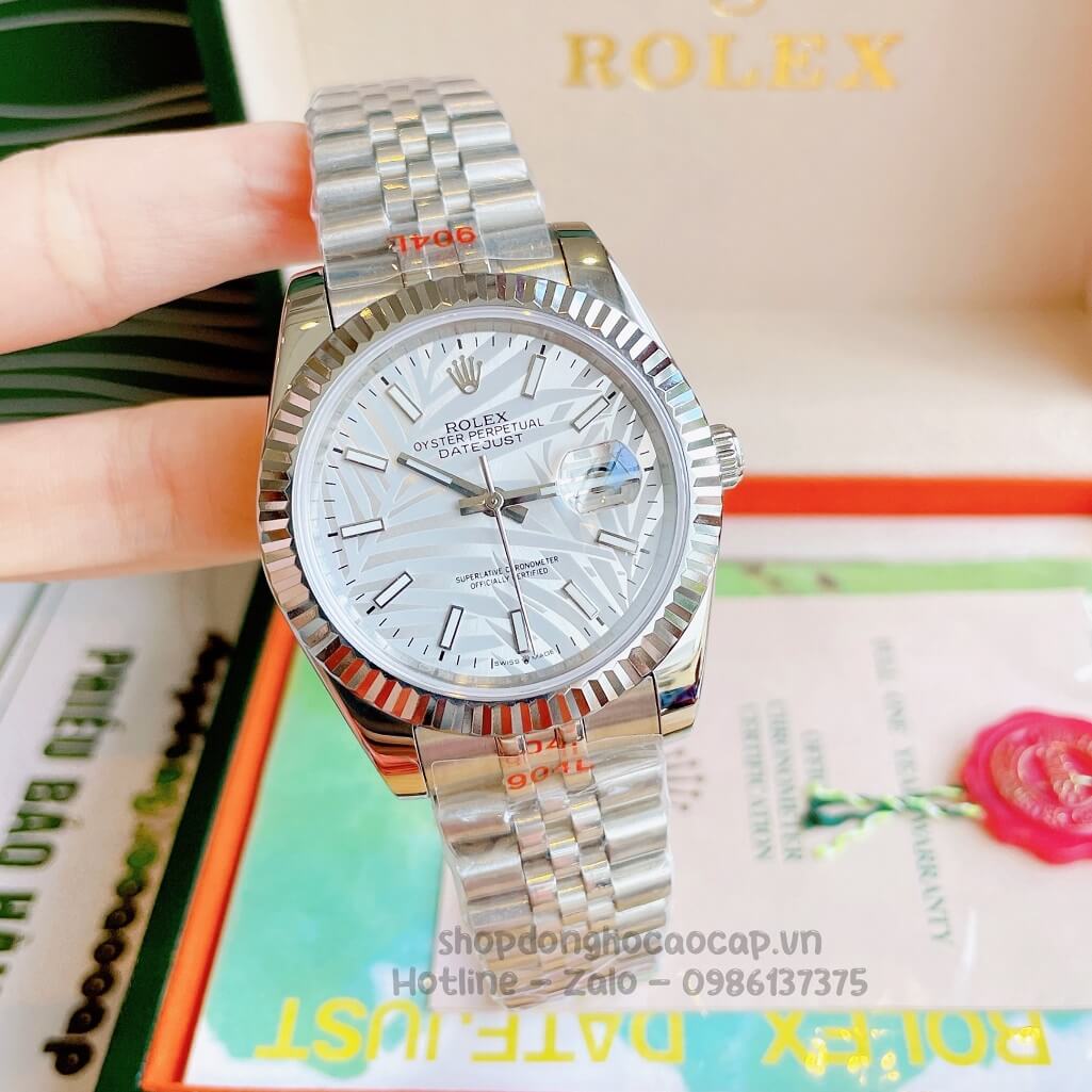 Đồng Hồ Rolex Datejust Cơ Tự Động Nam Dây Thép Silver Phản Quang 41mm