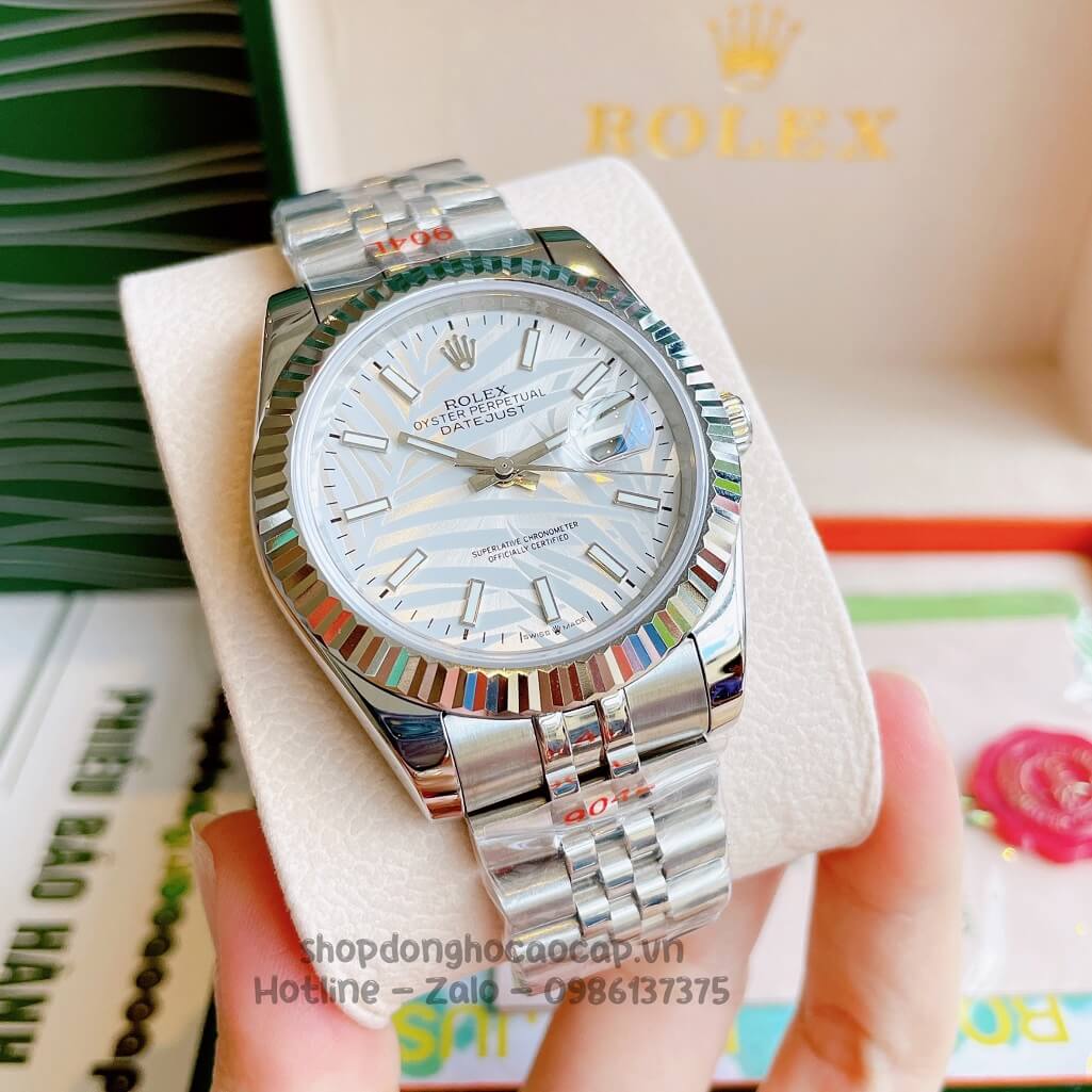 Đồng Hồ Rolex Datejust Cơ Tự Động Nam Dây Thép Silver Phản Quang 41mm