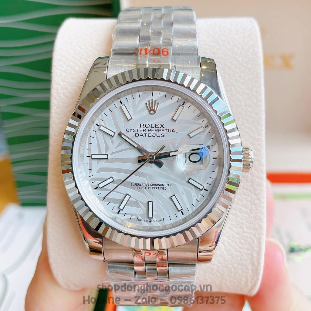 Đồng Hồ Rolex Datejust Cơ Tự Động Nam Dây Thép Silver Phản Quang 41mm