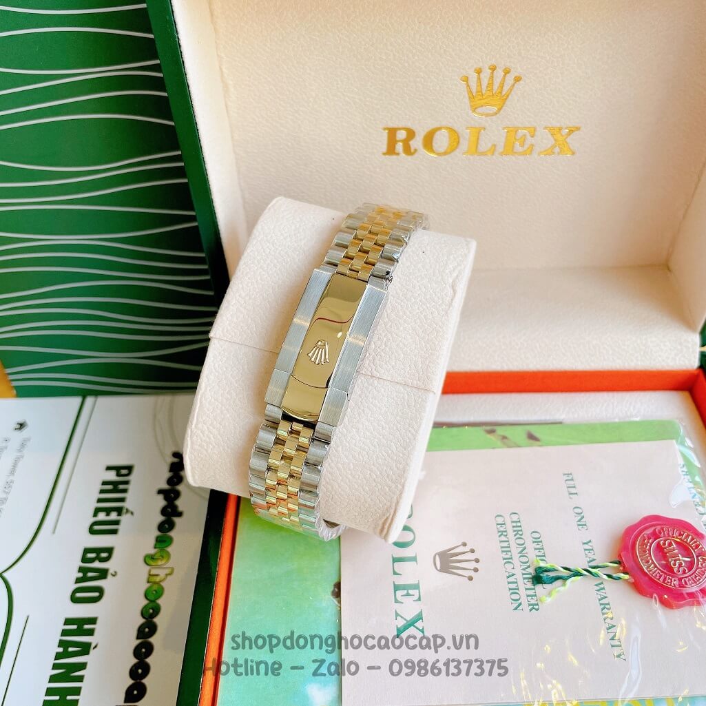 Đồng Hồ Rolex Datejust Cơ Tự Động Nam Demi Vàng Mặt Đen Phản Quang 41mm