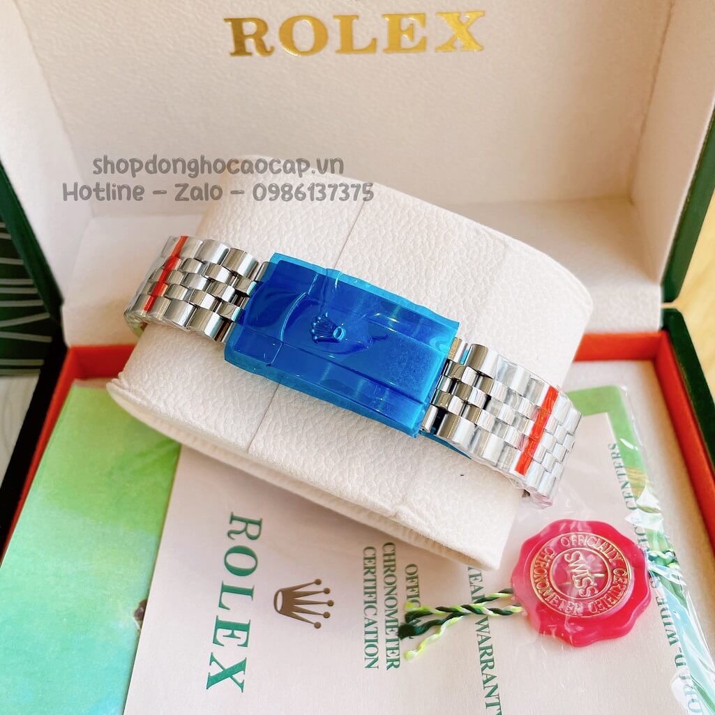 Đồng Hồ Rolex Datejust Cơ Tự Động Nam Dây Thép Silver Mặt Xanh Lá Phản Quang 41mm