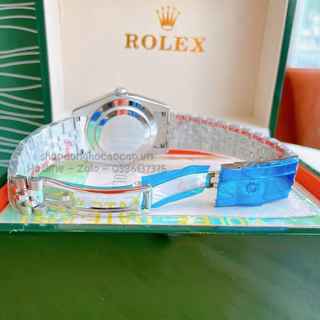 Đồng Hồ Rolex Datejust Cơ Tự Động Nam Dây Thép Silver Mặt Xanh Phản Quang 41mm