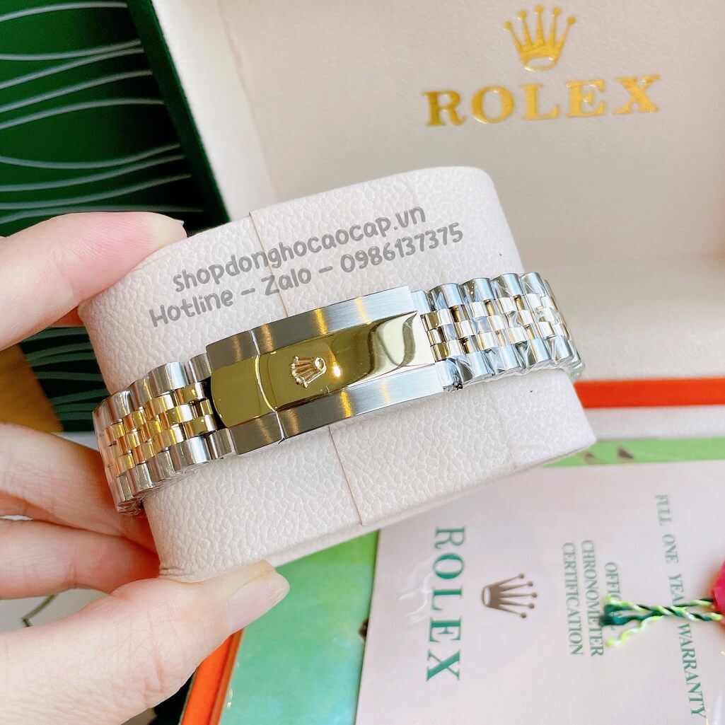 Đồng Hồ Rolex Datejust Cơ Tự Động Nam Demi Vàng Phản Quang 41mm