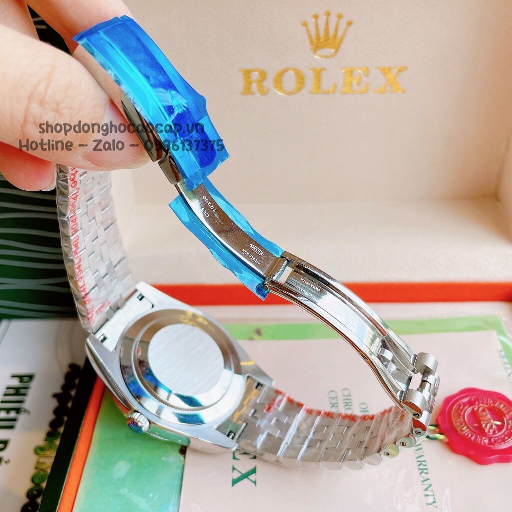 Đồng Hồ Rolex Datejust Cơ Tự Động Nam Dây Thép Silver Phản Quang 41mm