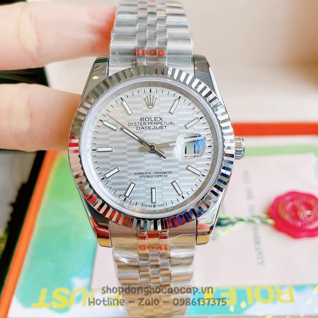 Đồng Hồ Rolex Datejust Cơ Tự Động Nam Dây Thép Silver Phản Quang 41mm