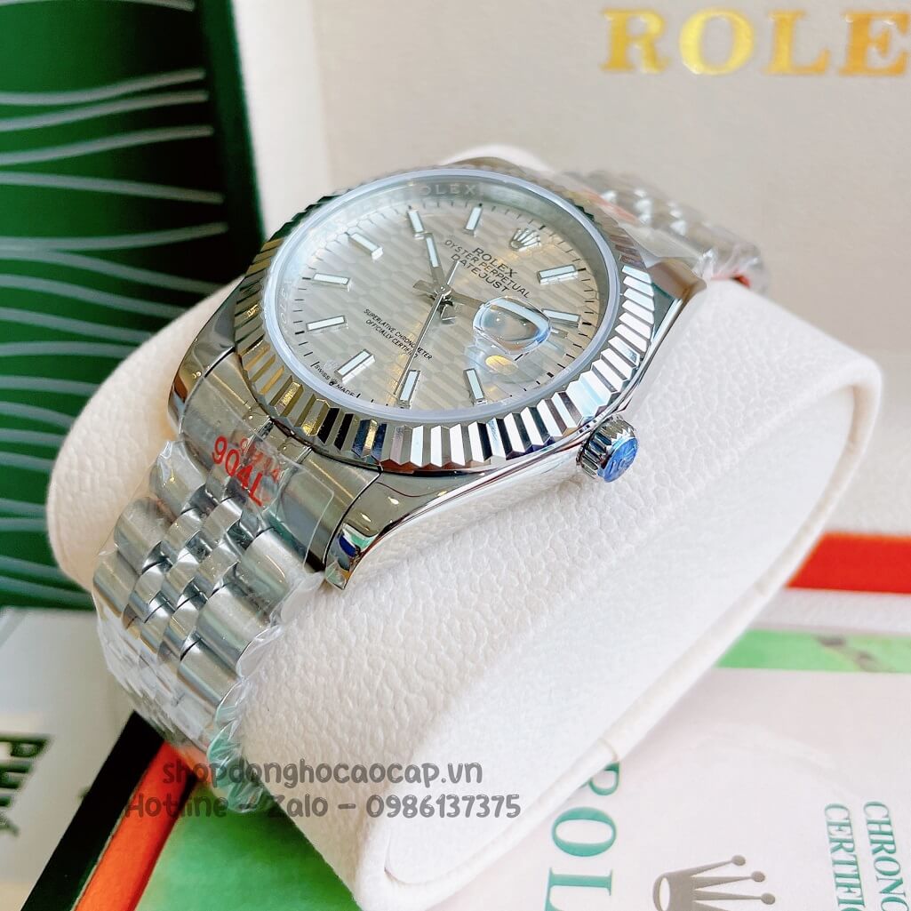 Đồng Hồ Rolex Datejust Cơ Tự Động Nam Dây Thép Silver Phản Quang 41mm