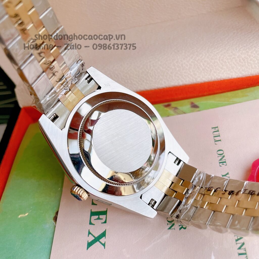 Đồng Hồ Rolex Datejust Cơ Tự Động Nam Demi Vàng Mặt Đen Phản Quang 41mm