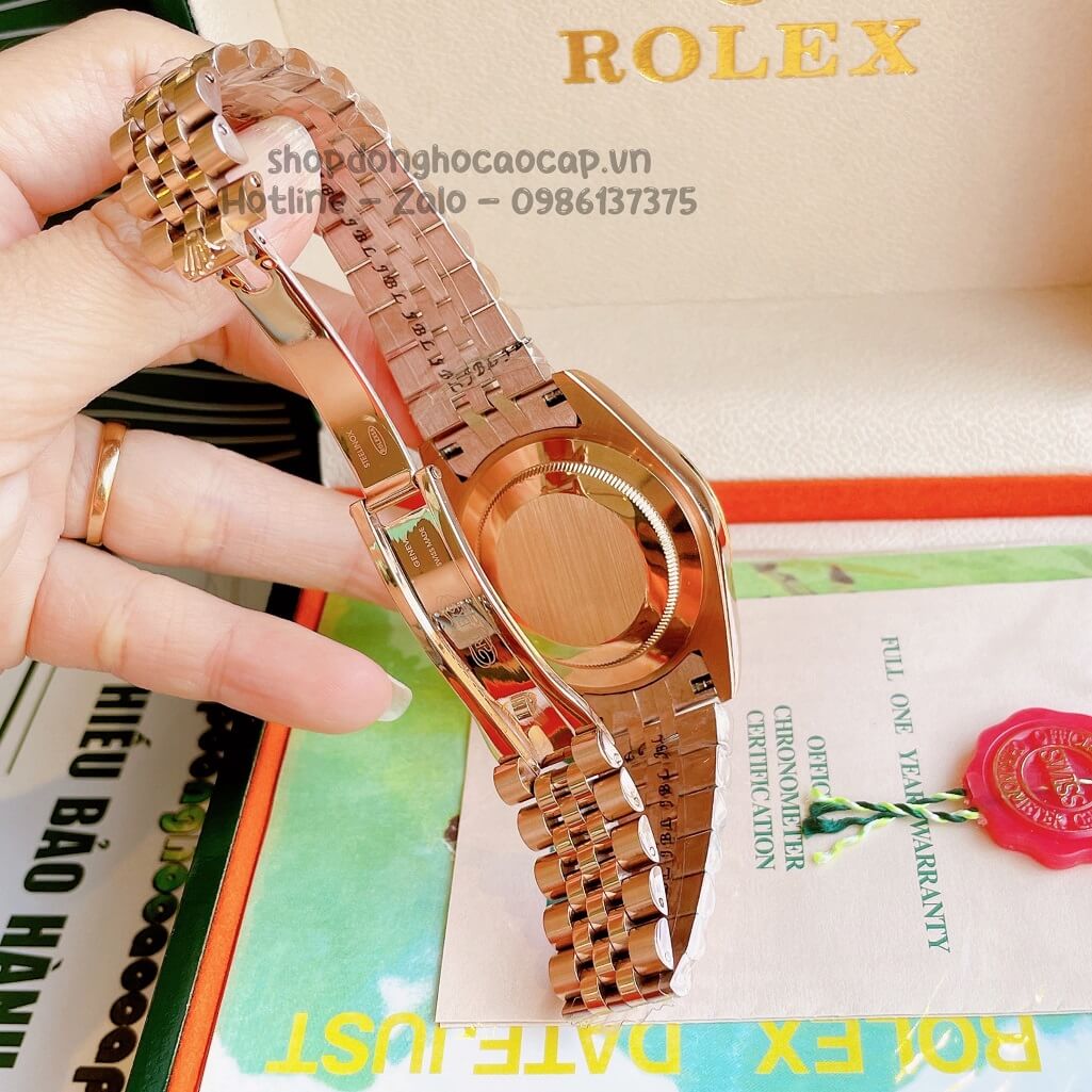 Đồng Hồ Rolex Datejust Cơ Tự Động Nam Màu Rose Mặt Đen 41mm