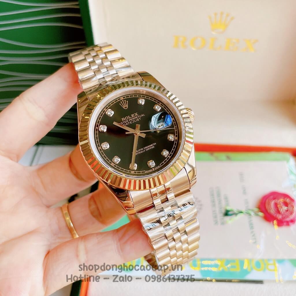 Đồng Hồ Rolex Datejust Cơ Tự Động Nam Màu Rose Mặt Đen 41mm