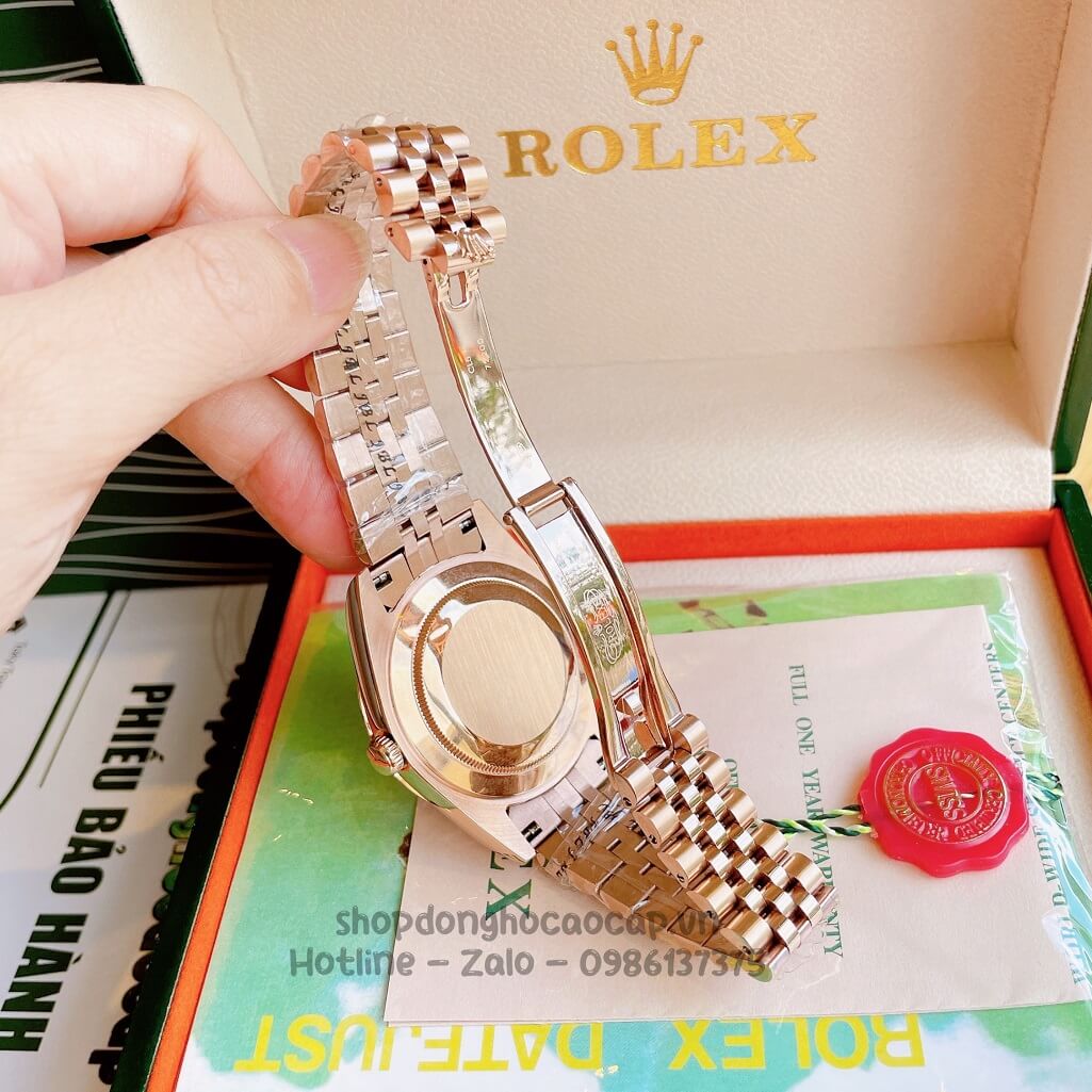 Đồng Hồ Rolex Datejust Cơ Tự Động Nam Màu Rose Mặt Đen 41mm