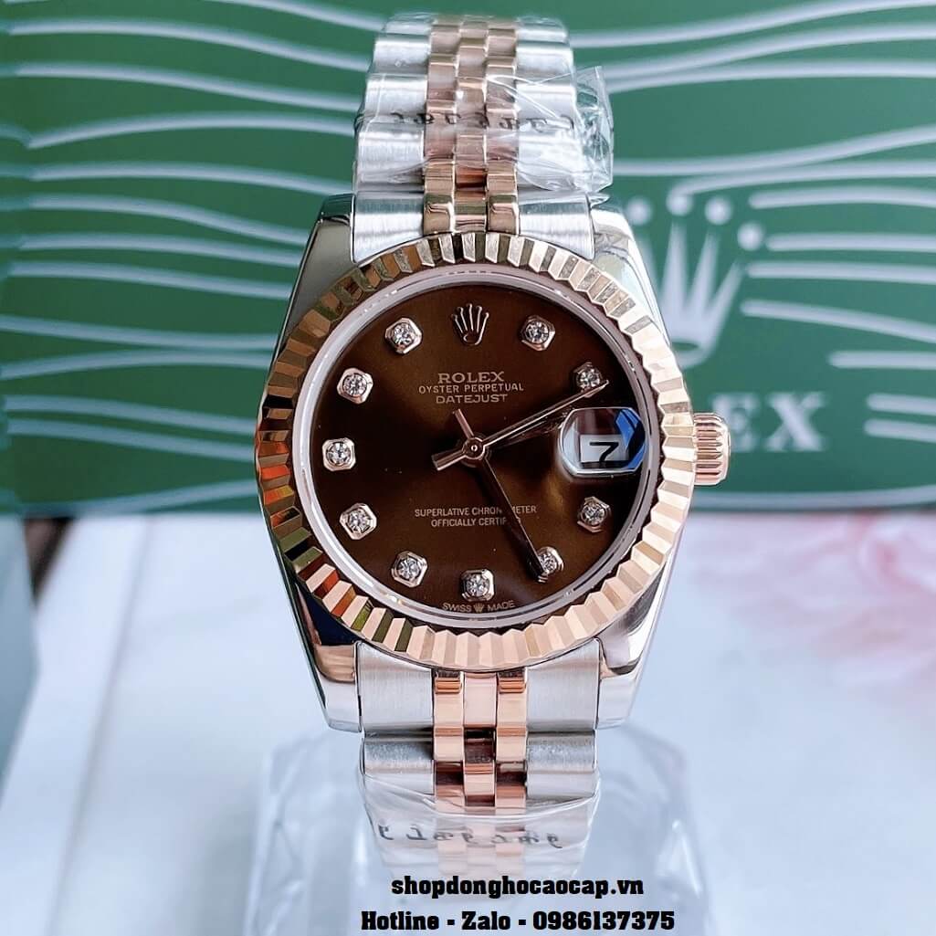 Đồng Hồ Rolex Datejust Cơ Tự Động Nữ Demi Rose Mặt Nâu 31mm