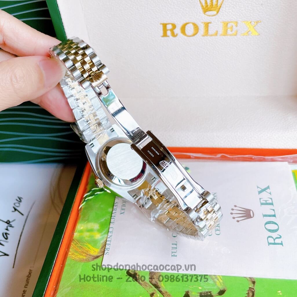 Đồng Hồ Rolex Datejust Cơ Tự Động Nữ Demi Vàng Mặt Khía 3D 31mm