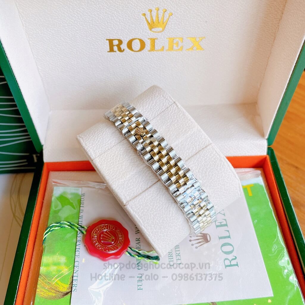 Đồng Hồ Rolex Datejust Cơ Tự Động Nữ Demi Mặt Vàng Đính Đá 31mm