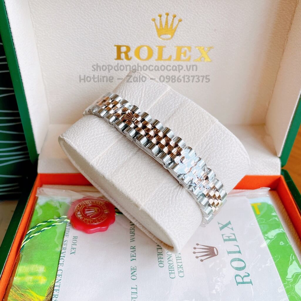 Đồng Hồ Rolex Datejust Cơ Tự Động Nữ Demi Rose Mặt Đen 3D 31mm