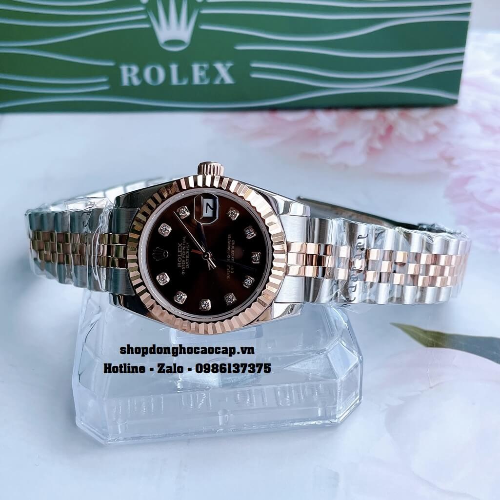 Đồng Hồ Rolex Datejust Cơ Tự Động Nữ Demi Rose Mặt Nâu 31mm