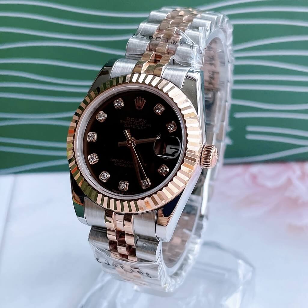 Đồng Hồ Rolex Datejust Cơ Tự Động Nữ Demi Rose Mặt Nâu 31mm
