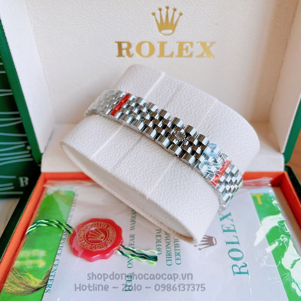 Đồng Hồ Rolex Datejust Cơ Tự Động Nữ Bạc Mặt Xanh Lục Đính Đá 31mm