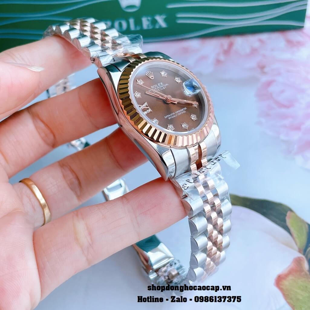 Đồng Hồ Rolex Datejust Cơ Tự Động Nữ Màu Demi Rose Mặt Nâu 31mm