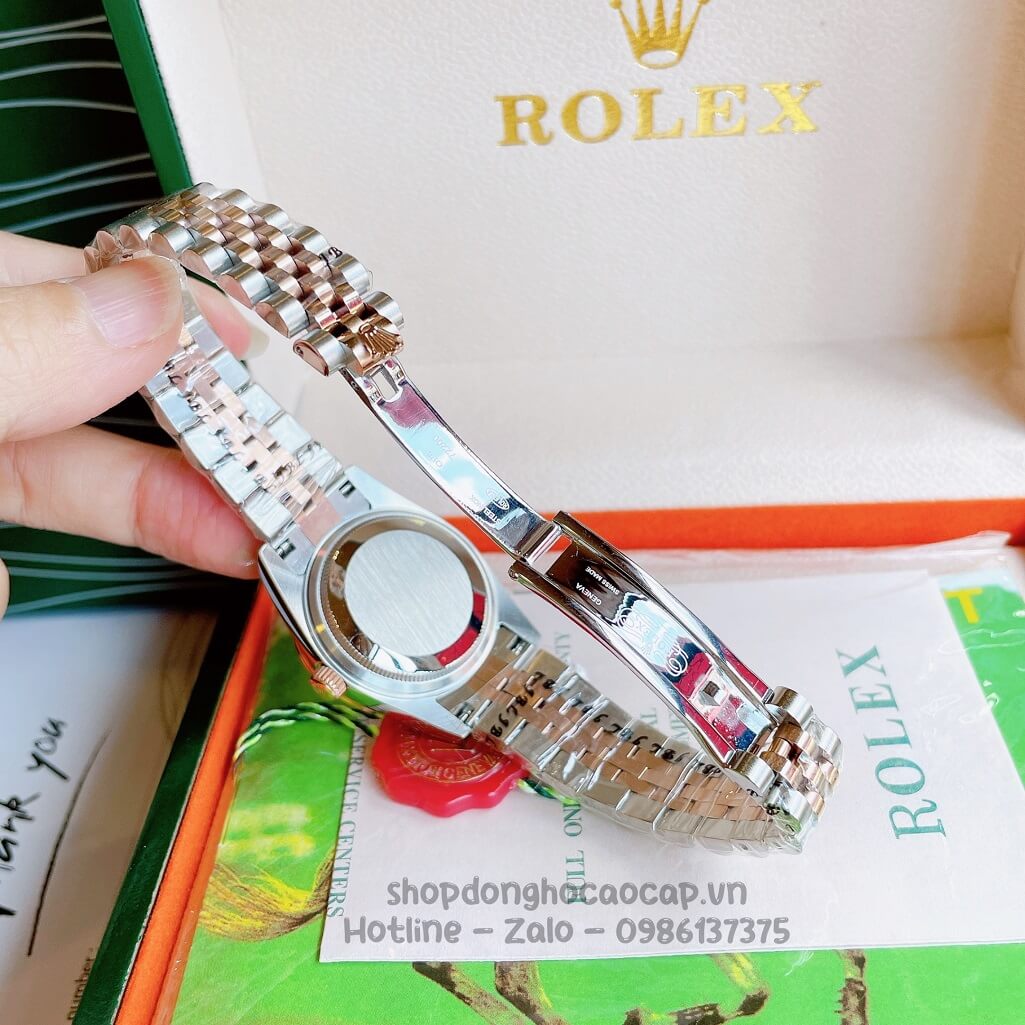 Đồng Hồ Rolex Datejust Cơ Tự Động Nữ Demi Mặt Rose Đính Đá 31mm