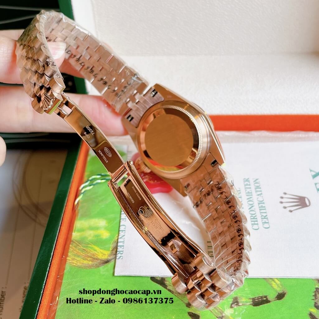 Đồng Hồ Rolex Datejust Cơ Tự Động Nữ Màu Rose Mặt Nâu 3D 31mm