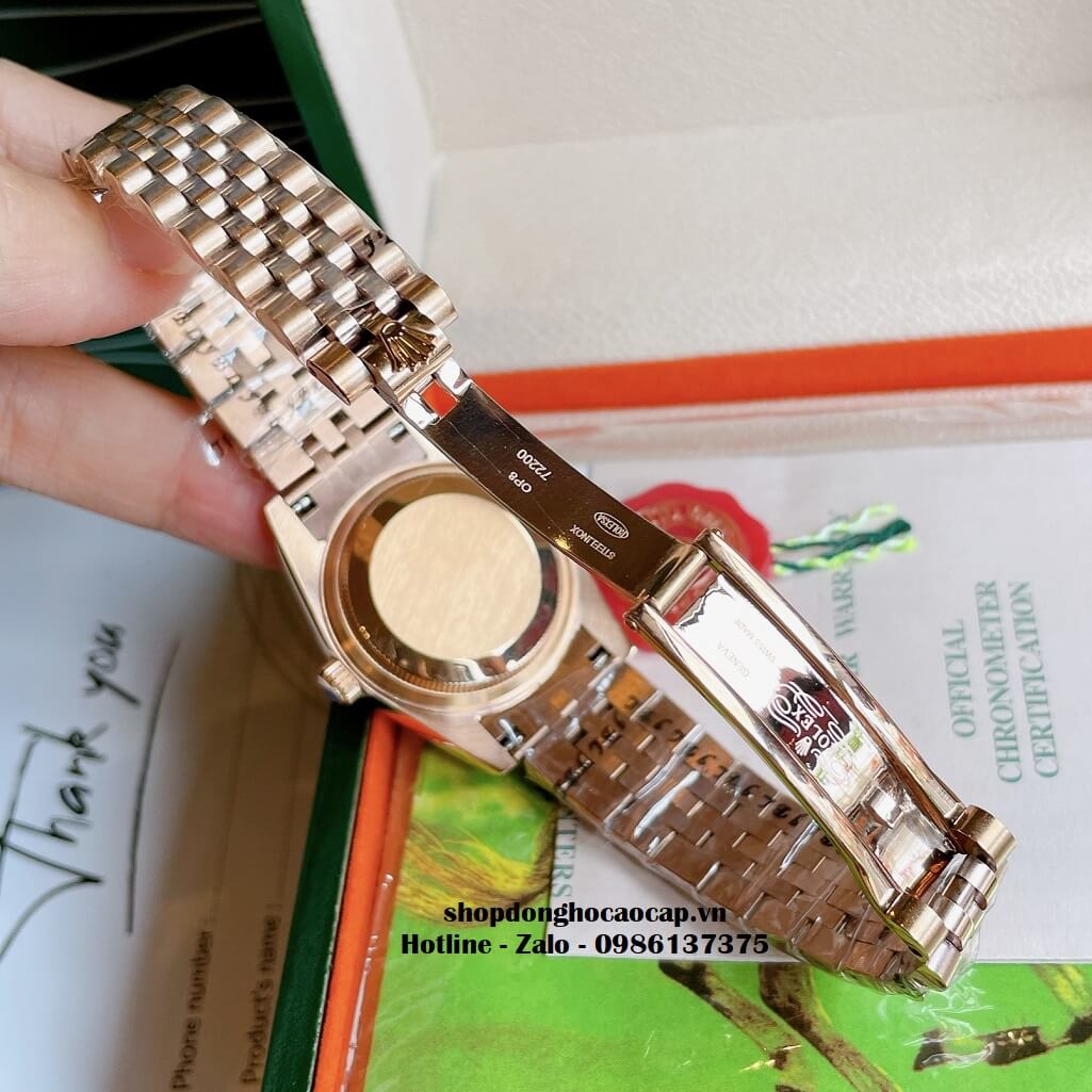 Đồng Hồ Rolex Datejust Cơ Tự Động Nữ Màu Rose Mặt Nâu 3D 31mm