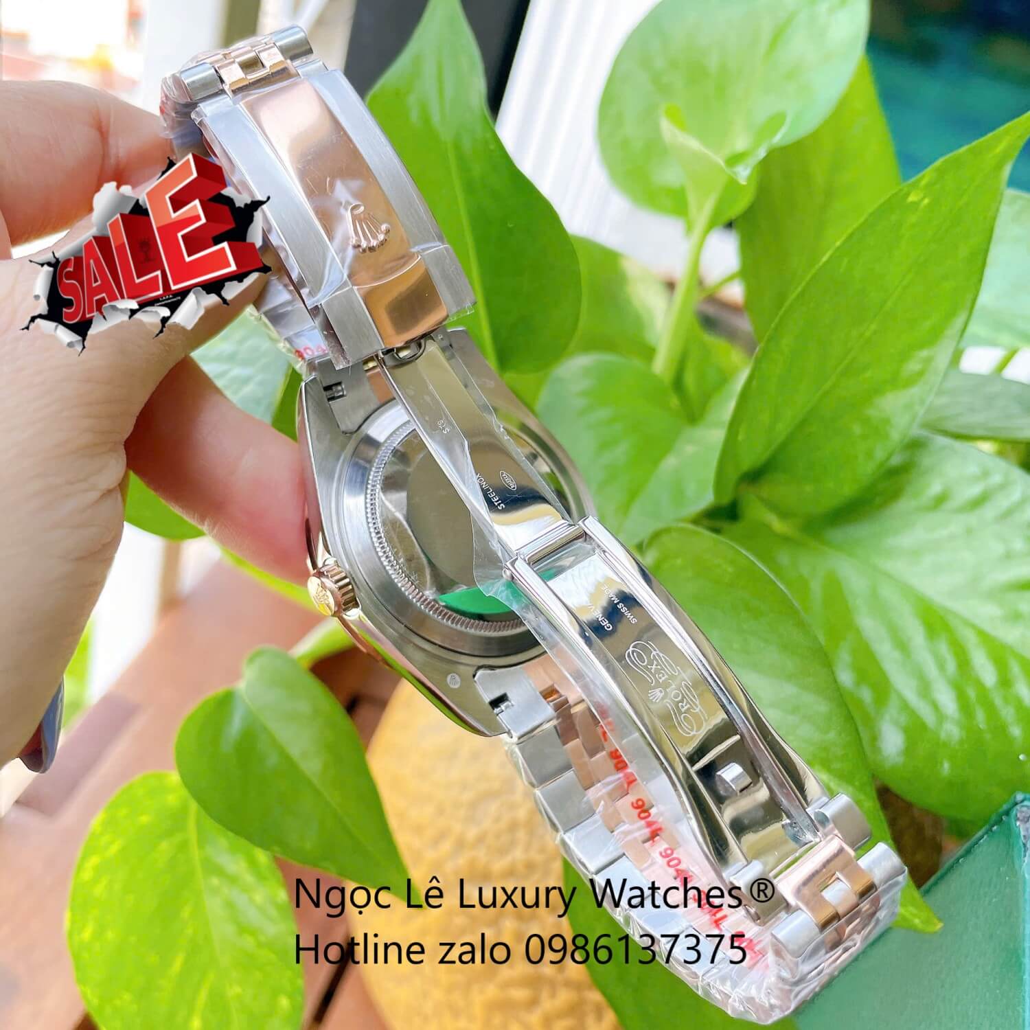 Đồng Hồ Rolex Datejust Cơ Tự Động Dây Demi Rose Mặt Nâu Size 41mm - Viền Đính Đá