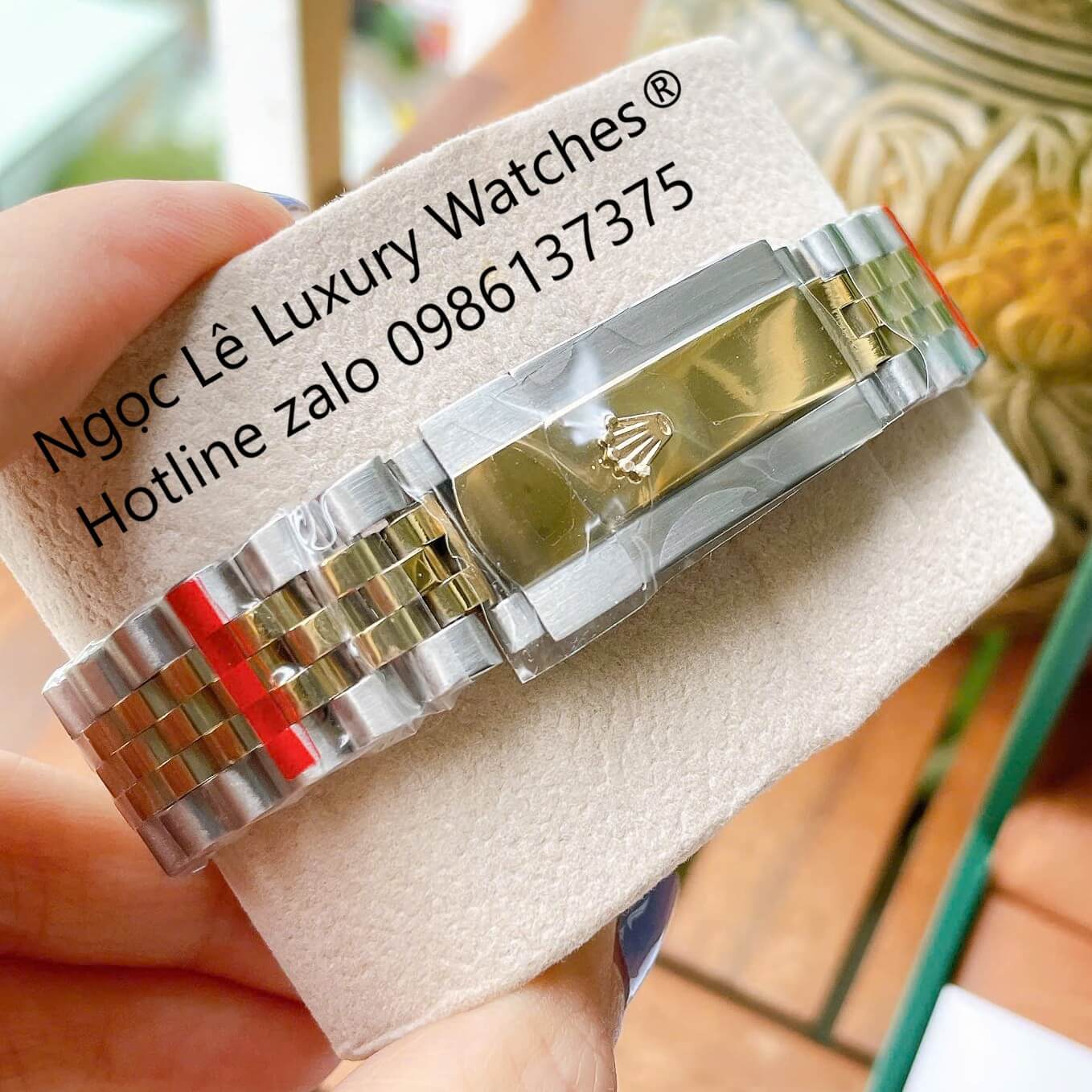 Đồng Hồ Rolex Datejust Cơ Tự Động Dây Demi Vàng Mặt Xà Cừ Trắng Size 41mm - Niềng Khía