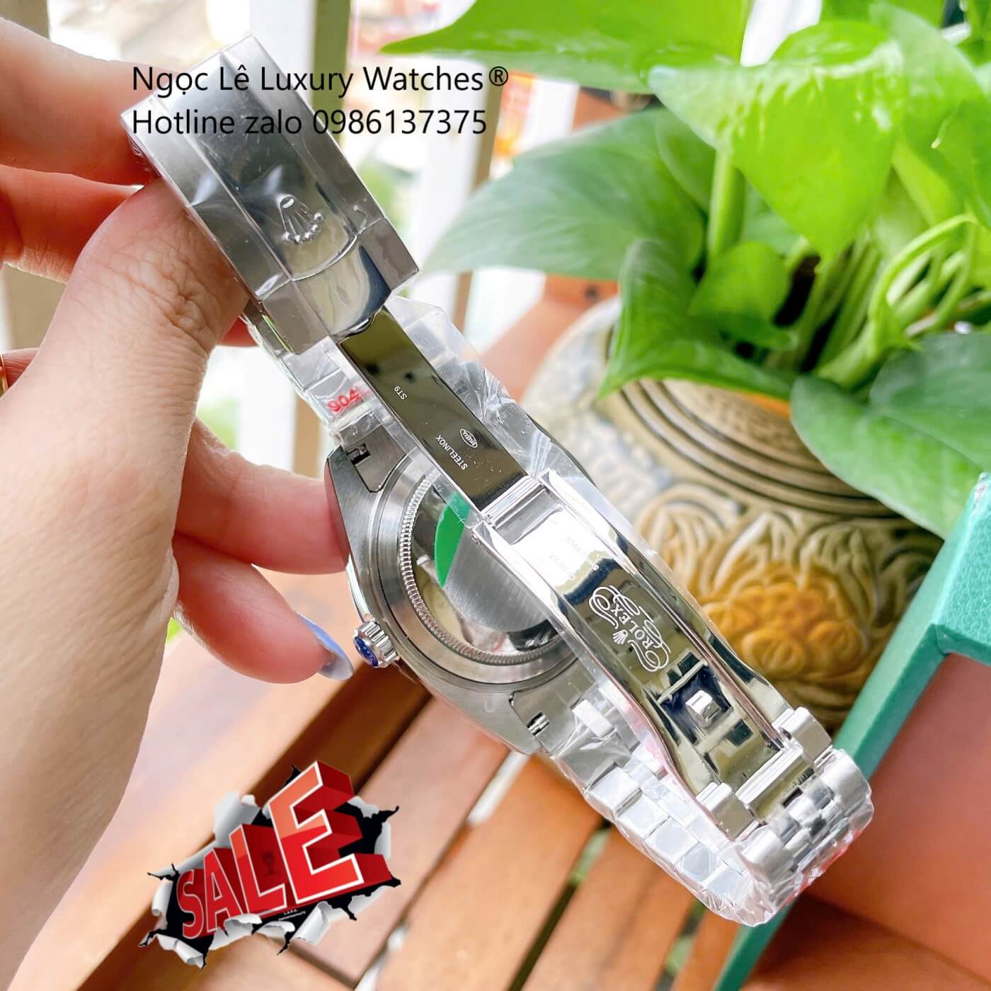 Đồng Hồ Rolex Datejust Cơ Tự Động Dây Thép Bạc Mặt Xanh Dương Size 41mm - Niềng Khía