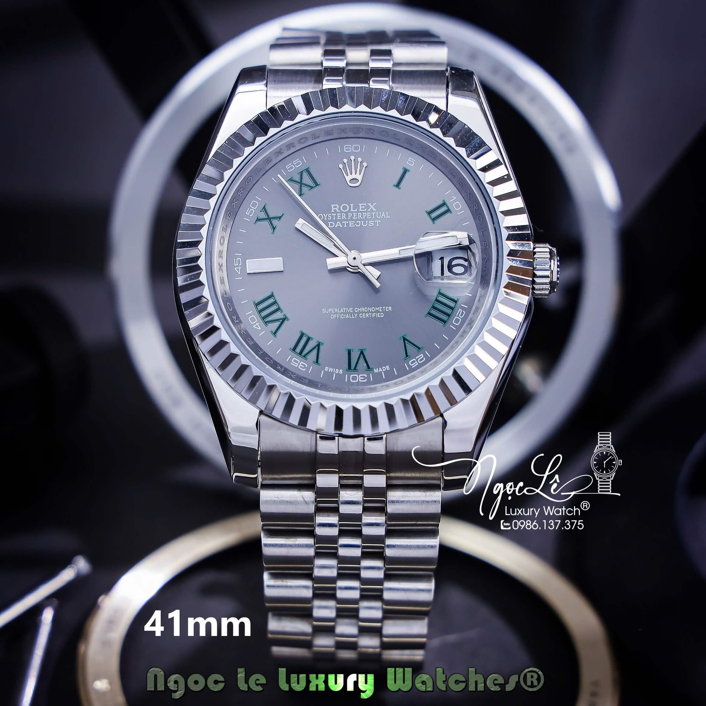 Đồng Hồ Rolex Datejust Automatic Nam Dây Kim Loại Silver Size 41mm Mặt Số La Mã