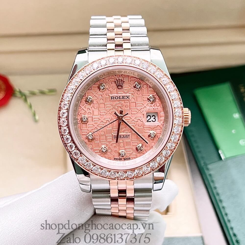 Đồng Hồ Rolex Datejust Nam Automatic (Tự Động) Viền Đá Demi Rose Gold 41mm