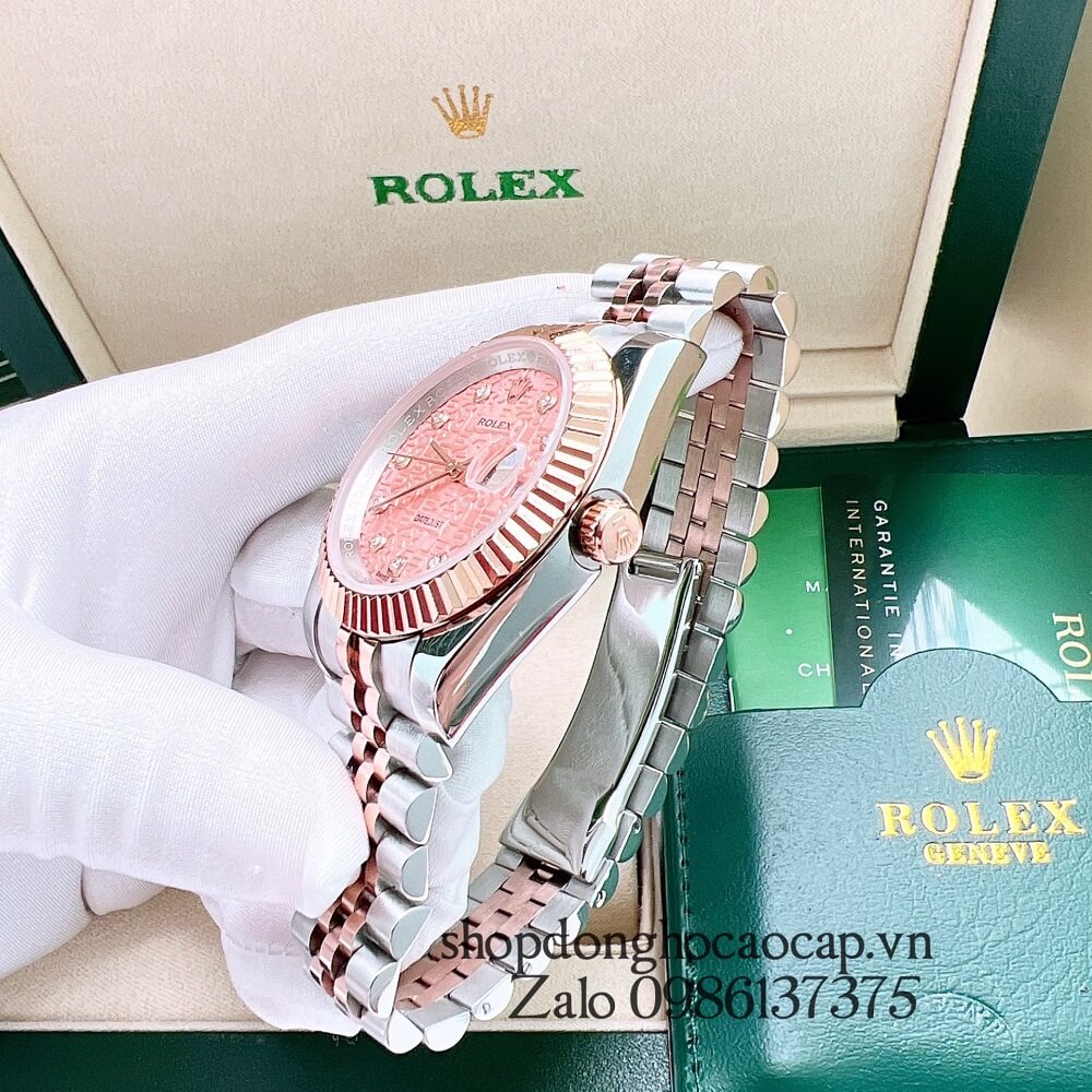 Đồng Hồ Rolex Datejust Nam Automatic (Tự Động) Viền Khía Demi Rose Gold 41mm