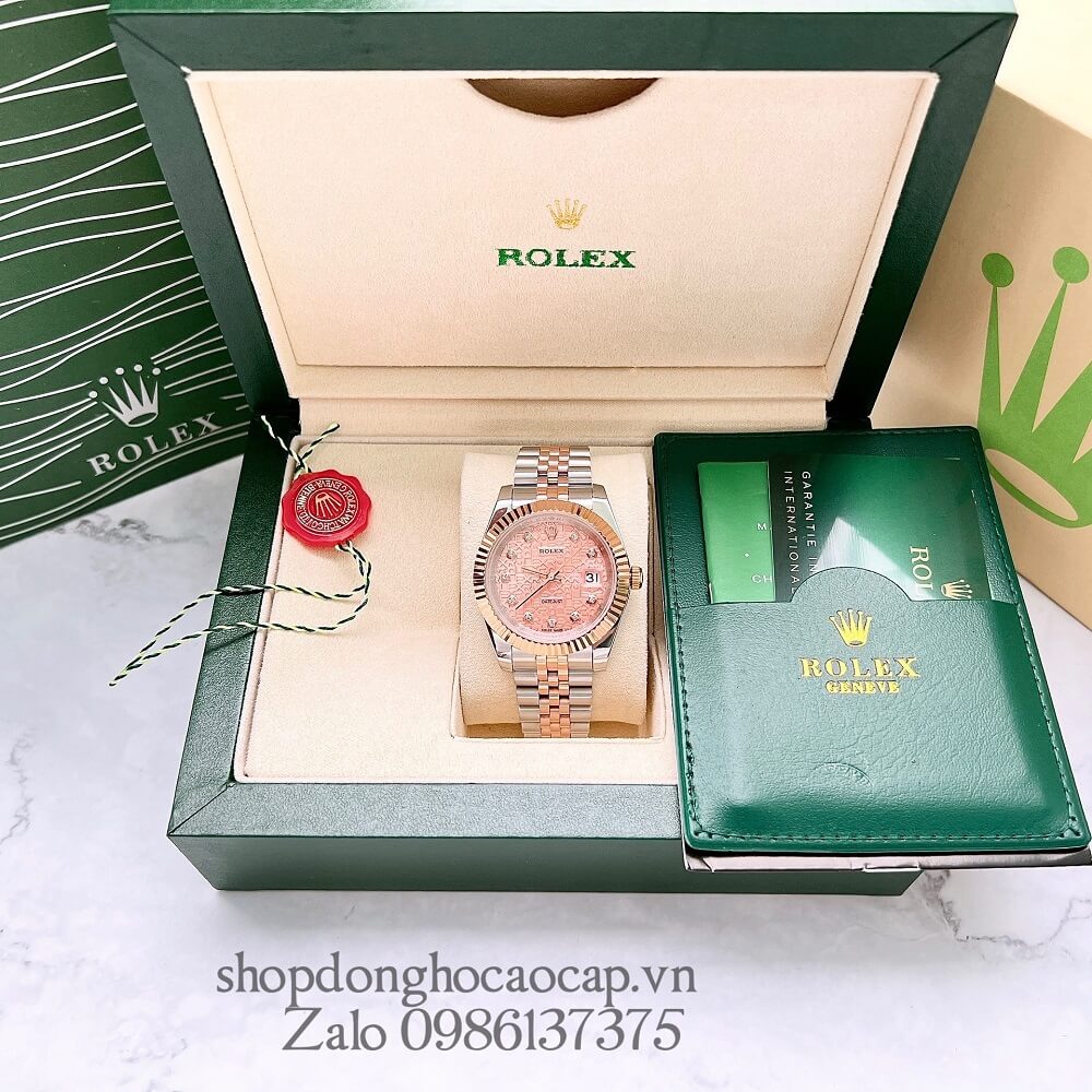 Đồng Hồ Rolex Datejust Nam Automatic (Tự Động) Viền Khía Demi Rose Gold 41mm