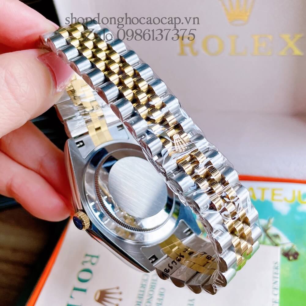 Đồng Hồ Rolex Datejust Nam Automatic (Tự Động) Viền Khía Demi Vàng 41mm