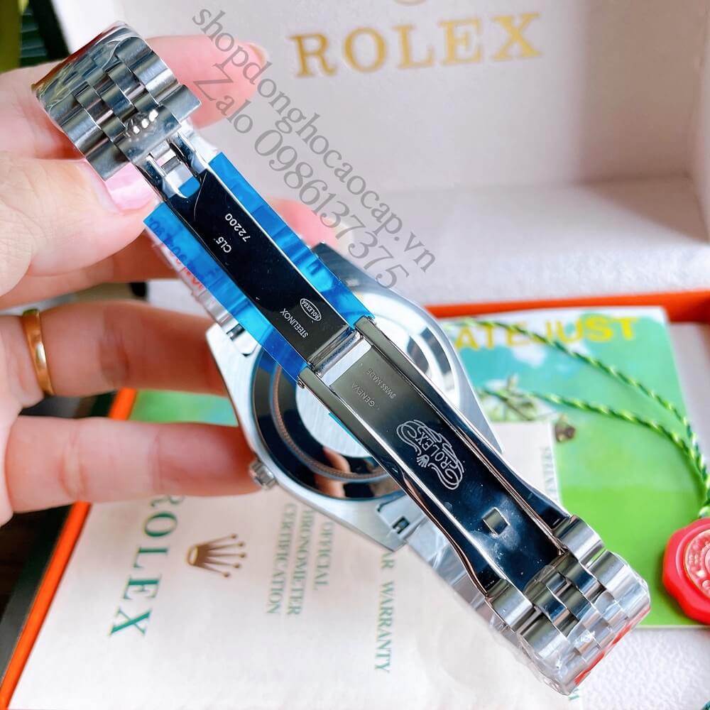 Đồng Hồ Rolex Datejust Nam Automatic (Tự Động) Viền Khía Mặt Xanh Dương Silver 41mm