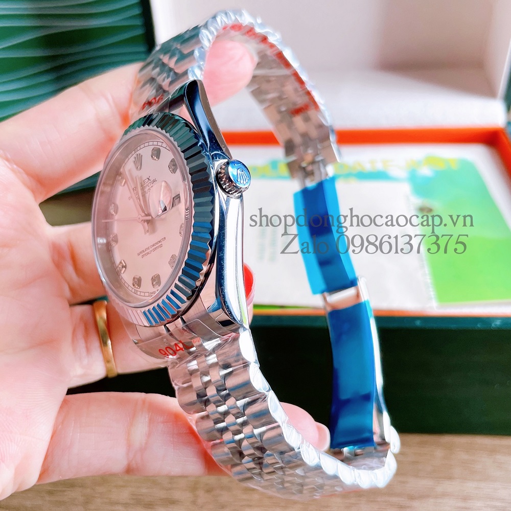 Đồng Hồ Rolex Datejust Nam Automatic (Tự Động) Viền Khía Silver 41mm