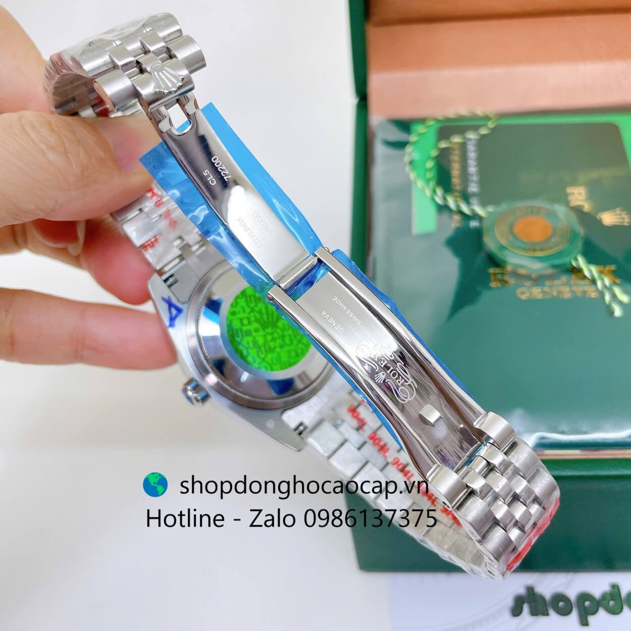 Đồng Hồ Rolex Datejust Nam Máy Pin Dây Kim Loại Bạc Mặt Đen Size 36mm (Unisex)