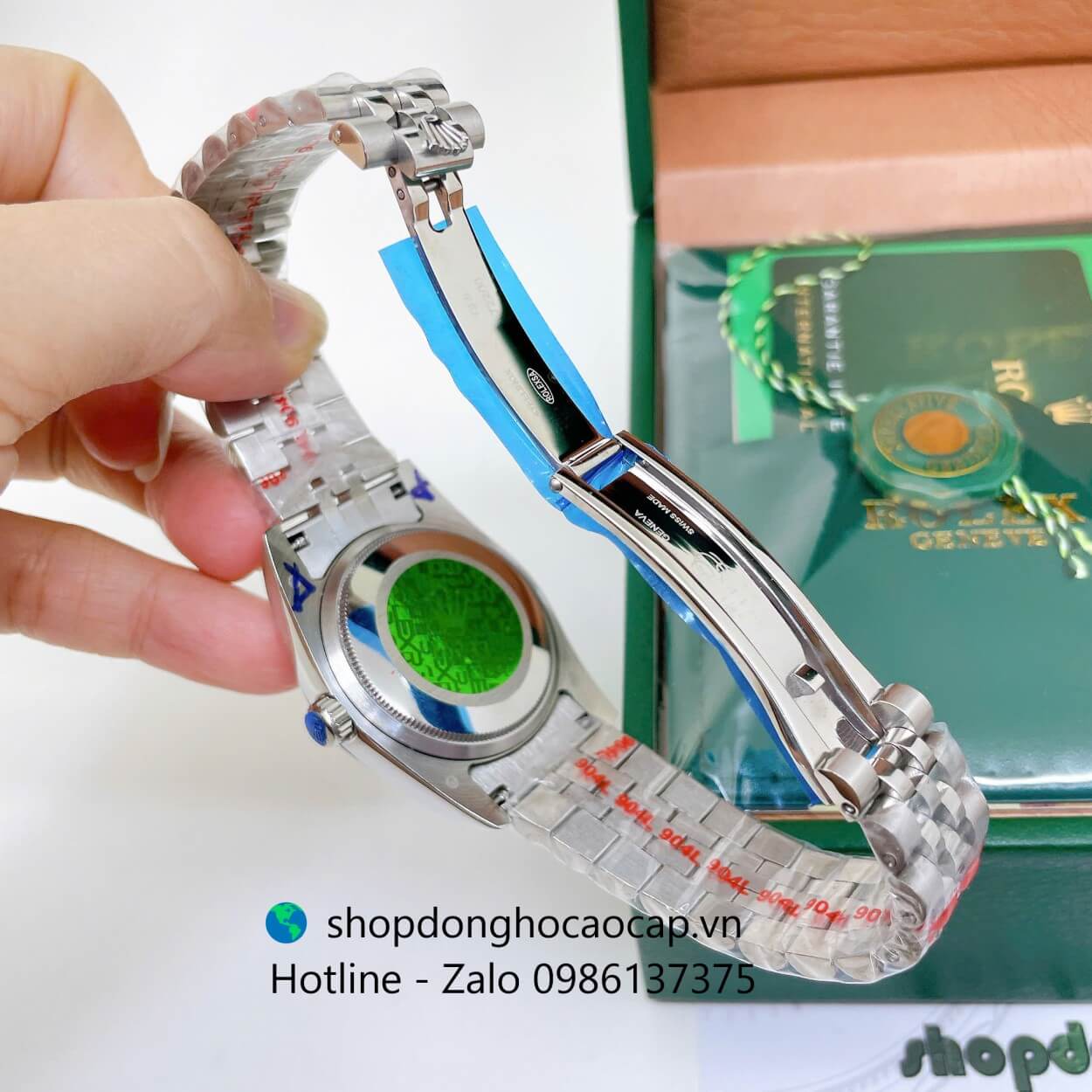 Đồng Hồ Rolex Datejust Nam Máy Pin Dây Kim Loại Bạc Mặt Đen Size 36mm (Unisex)